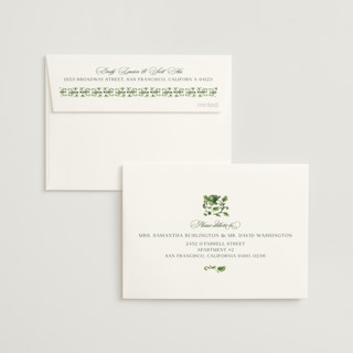 This is a olive bridal shower thank you cards with standard by Jenna Holcomb called amalfi coast printing on strathmore in standard