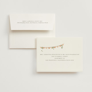 This is a blush bridal shower thank you cards with standard by Robert and Stella called scallops printing on strathmore in standard