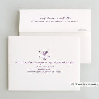 This is a mulberry bridal shower thank you cards with standard by Cass Loh called chic soirée printing on strathmore in standard