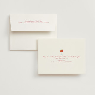 This is a grapefruit bridal shower thank you cards with standard by Olivia Raufman called the spritz printing on strathmore in standard