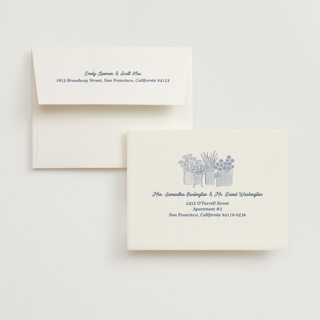 This is a bluebird bridal shower thank you cards with standard by Carolyn Kach called fresh off the market printing on strathmore in standard