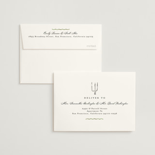 This is a palm bridal shower thank you cards with standard by Creo Study called formal scallop printing on strathmore in standard
