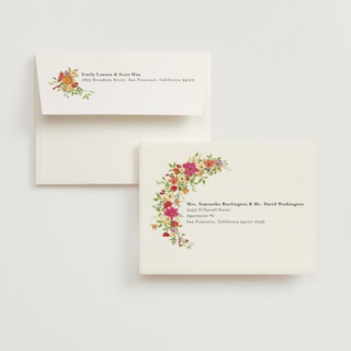 This is a tropical bridal shower thank you cards with standard by Susan Moyal called pretty vine printing on strathmore in standard