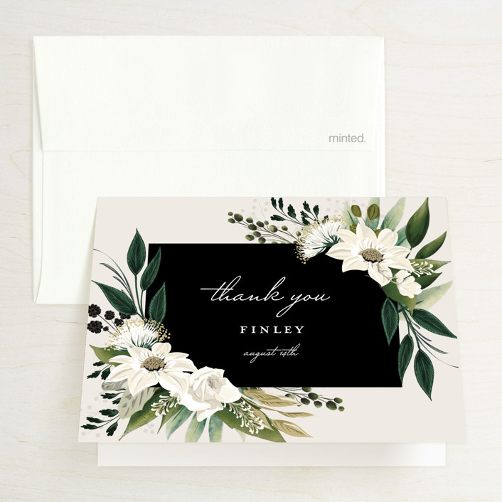 botanical ring bridal shower thank you cards by susan moyal minted botanical ring bridal shower