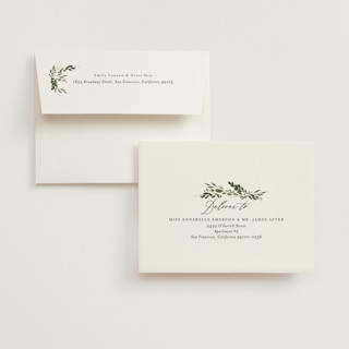 This is a forest bridal shower thank you cards with standard by Itsy Belle Studio called greenery printing on strathmore in standard