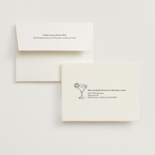 This is a blush bridal shower thank you cards with standard by Janelle Kelly called tacos & tequila printing on strathmore in standard