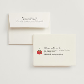 This is a lime bridal shower thank you cards with standard by Jackie Crawford called petit pomodoro printing on strathmore in standard