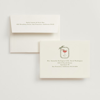 This is a candy cane bridal shower thank you cards with standard by Susan Zinader called cheers to you printing on strathmore in standard