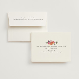 This is a peony bridal shower thank you cards with standard by Ashlee Townsend called wildflower garden printing on strathmore in standard