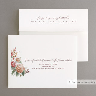 This is a rosewood bridal shower thank you cards with standard by Kate Ahn called english garden printing on strathmore in standard