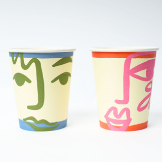 This is a multicolor party decorations by POP Party Supplies called art party cups in standard