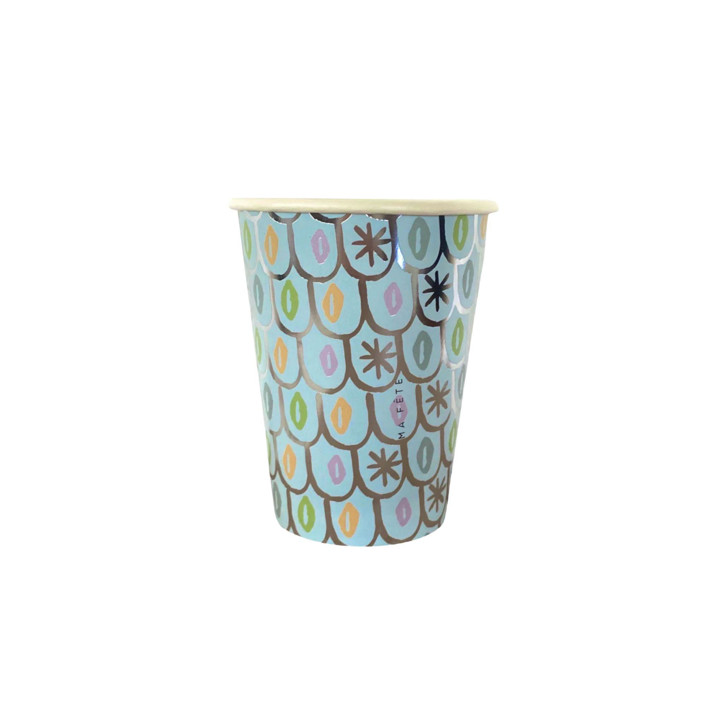 Shark Cups, Blue - Pack of 8
