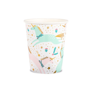 This is a multicolor party decorations by Jollity and Co called magical christmas 9 oz cups - set of 8 in standard