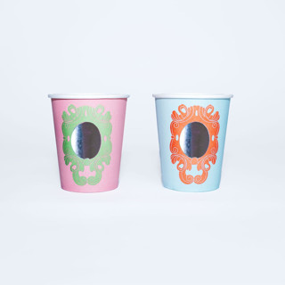 This is a multicolor party decorations by POP Party Supplies called mirror mirror cups - princess party (x12) in standard