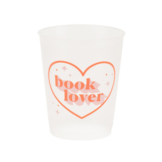 This is a multicolor party decorations by Jollity and Co called book club "book lover" flex cups - set of 8 in standard