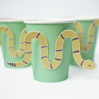 This is a multicolor party decorations by POP Party Supplies called western snake cups (x12) in standard