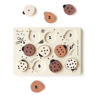 This is a natural home decor by Wee Gallery called wee gallery wooden tray puzzle - count to 10 ladybugs in standard