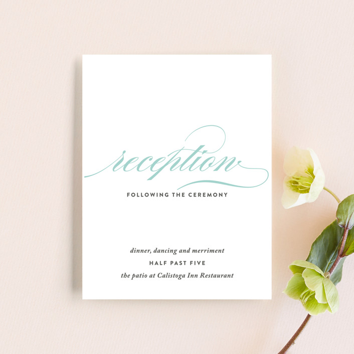 Cordial Flourish Reception Cards by Olivia Raufman Minted
