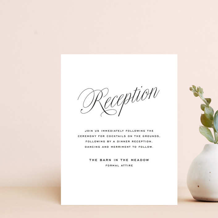"Stacked Script" - Reception Cards in Classic by Olivia Kanaley Inman.