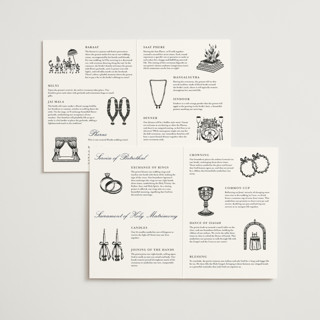 This is a snow unique wedding programs with foil pressed by Sarah Brown called traditionalist printing on signature in folded