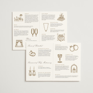 This is a porcelain unique wedding programs with foil pressed by Leah Bisch called reflection printing on signature in folded