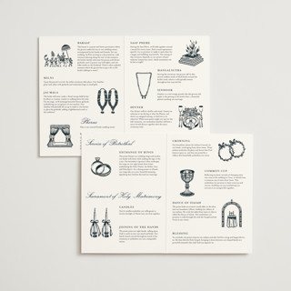 This is a midnight garden unique wedding programs with foil pressed by Simona Camp called gilded tapestry printing on signature in folded