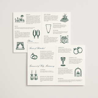 This is a evergreen unique wedding programs with foil pressed by Alethea and Ruth called illuminated storybook printing on signature in folded