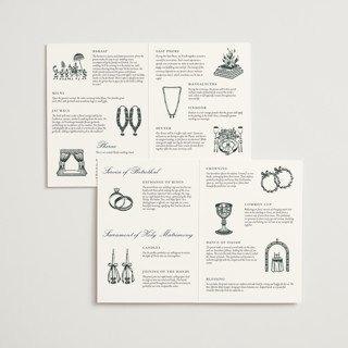 This is a evergreen unique wedding programs with foil pressed by Nicole Walsh called regal printing on signature in folded