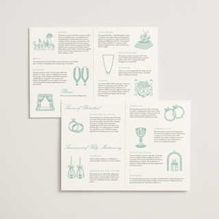 This is a mint unique wedding programs with foil pressed by Teju Reval called royal wedding printing on signature in folded