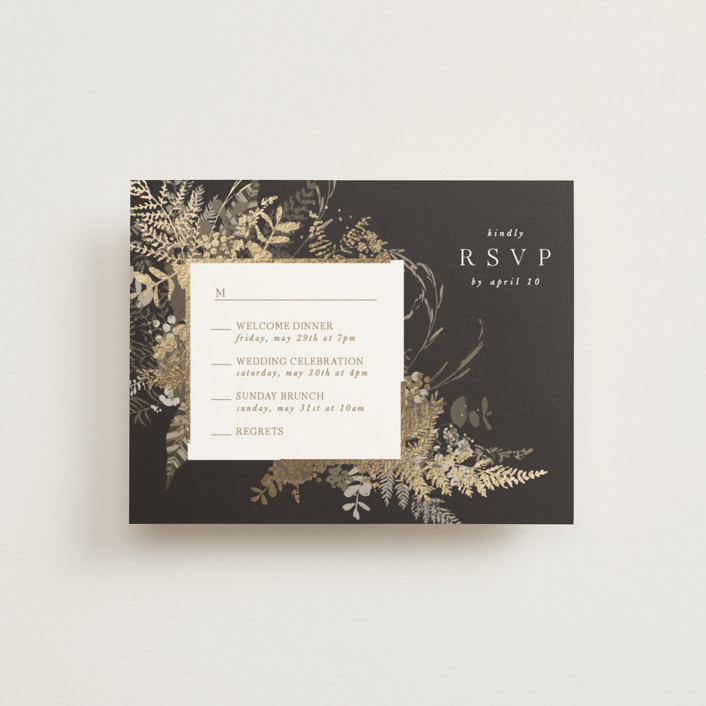 "garden" - Rustic Foil-pressed Multi-event Rsvp Cards in Mahogany by Leah Bisch.