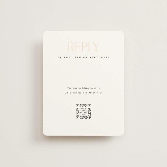 "Idyllic" - Foil-pressed Rsvp Online Enclosure Cards in Sugar by Jessica Williams.