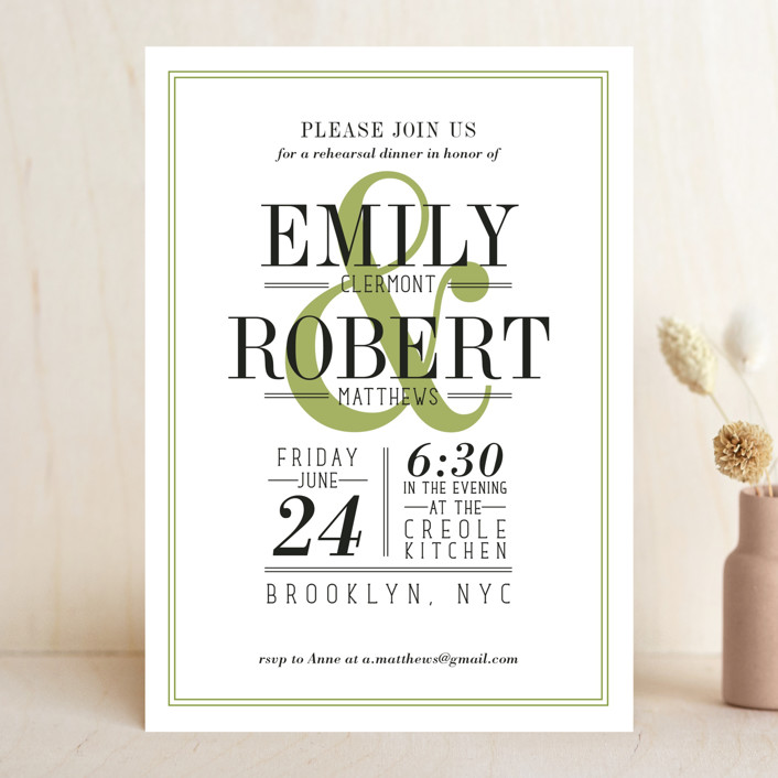 Wed in Type Rehearsal Dinner Invitations by Ariel Rutland Minted