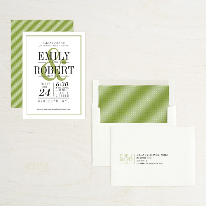 Wed in Type Rehearsal Dinner Invitations by Ariel Rutland Minted