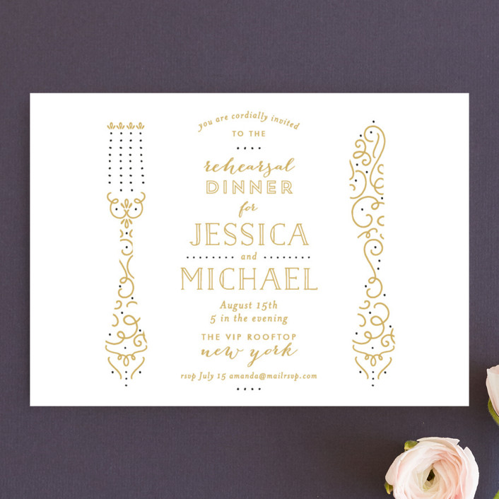 Knife and Fork Rehearsal Dinner Invitations by Phrosne Ras Minted