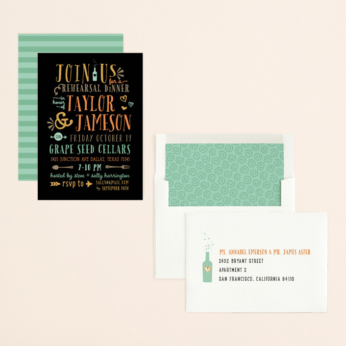 Stacked Rehearsal Dinner Invitations by Rebecca Bowen Minted