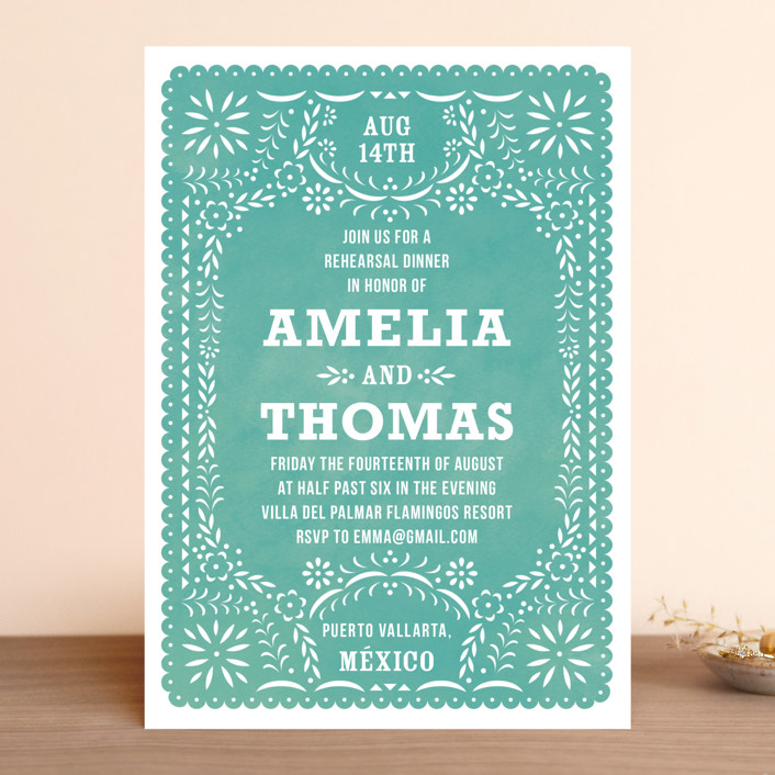 Fiesta Folk Art Rehearsal Dinner Invitations by root beer float Minted
