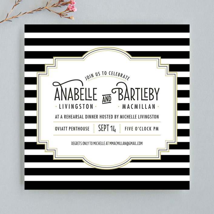 Ascot Chic Rehearsal Dinner Invitations by Frooted Design Minted
