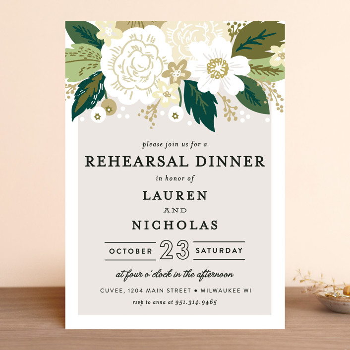 Classic Floral Rehearsal Dinner Invitations by Alethea and Ruth Minted