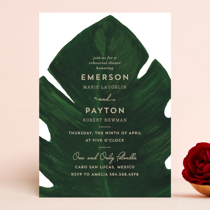 Palm Rehearsal Dinner Invitation