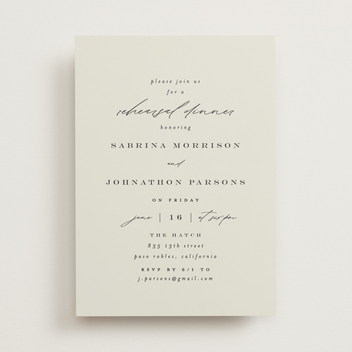 Softly Swept Rehearsal Dinner Invitations by Carolyn Nicks Minted
