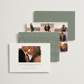 This is a meadow rehearsal dinner invitations with foil pressed by Jackie Crawford called festive leafy frame printing on signature in standard