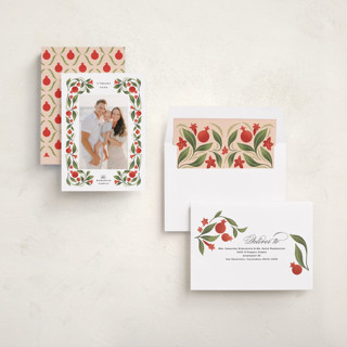 This is a sunshine rosh hashanah cards with standard by Grae called luxe pomegranate printing on recycled smooth signature in standard