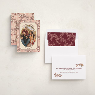 This is a rose rosh hashanah cards with standard by Jenna Holcomb called pomegranate printing on recycled smooth signature in standard