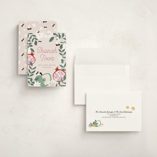 This is a rosemary rosh hashanah cards with standard by Maja Cunningham called shanah tova printing on signature in petite