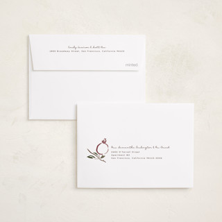 This is a petal rosh hashanah cards with standard by Emily Sabol Goss called painted pomegranate printing on recycled smooth signature in petite