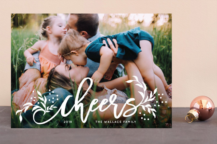 "Cheers for the New Year" - New Year Photo Cards in Snow by Laura Hamm.