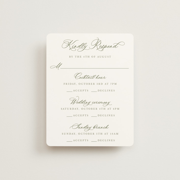 "watercolor flowers crest" - Multi-event Rsvp Cards in Moss by Cass Loh.
