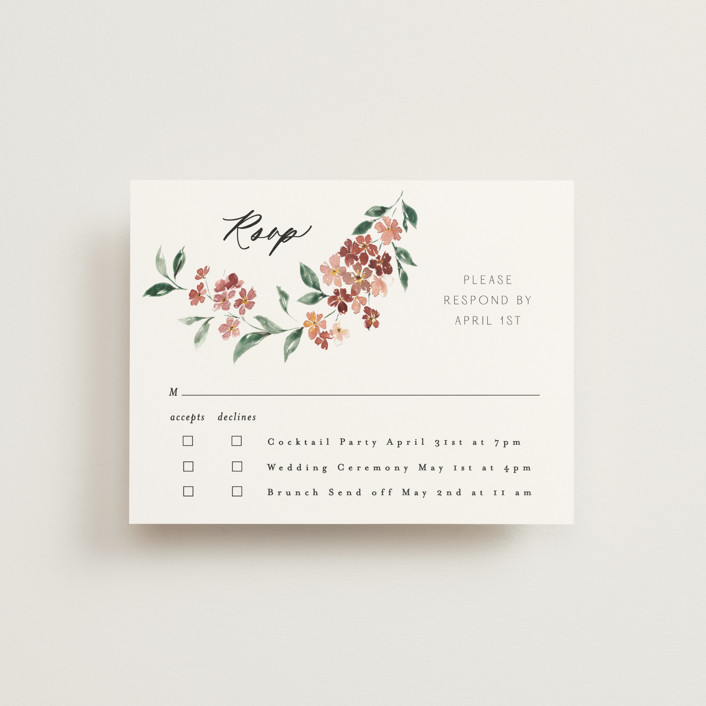 Sweeping Vine MultiEvent RSVP Cards by Itsy Belle Studio Minted