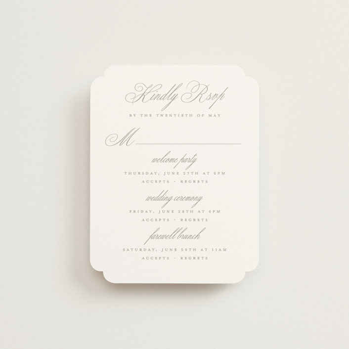 "Romantic Wreath" - Rustic Multi-event Rsvp Cards in Chantilly by Wildfield Paper Co.