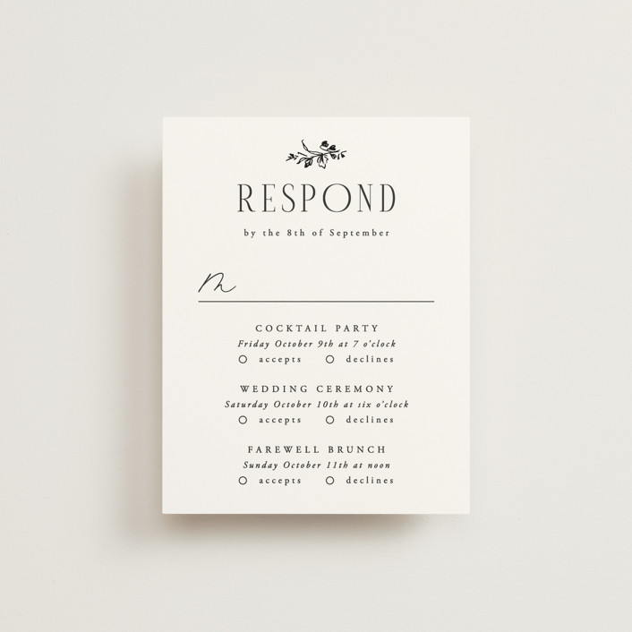 Quintessential MultiEvent RSVP Cards by Everett Paper Goods Minted